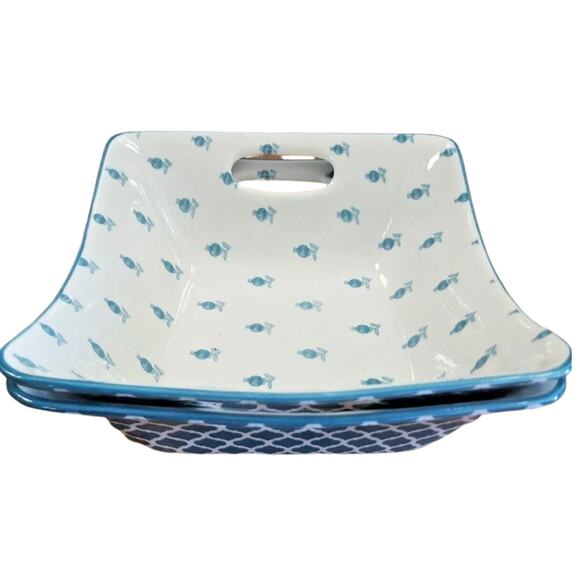 Certified Intl Bronson Pinchot Home White Square Serving Bowls Set/2 - Picture 5 of 5